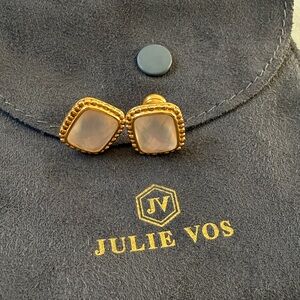 Julie Vos Marbella Gold and slightly pink Stud Earrings